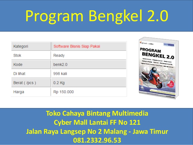 Serial Number Program Bengkel 2.0